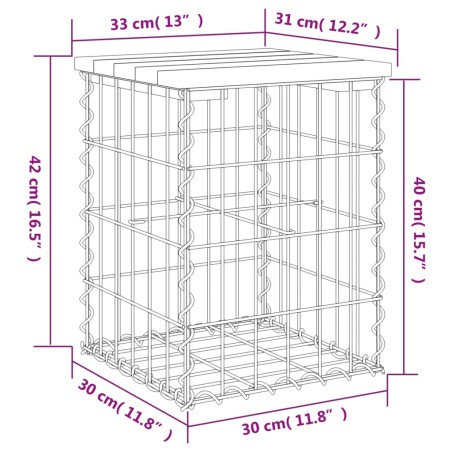 Градинска пейка дизайн габион 33x31x42 см дугласко дърво масив