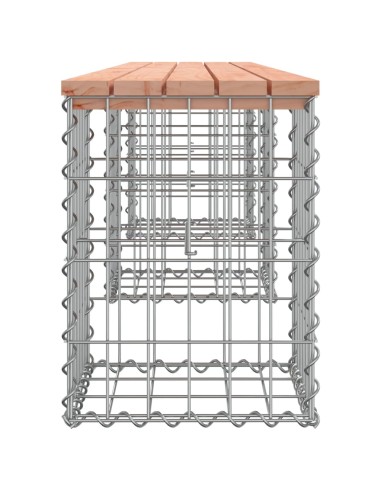 Градинска пейка дизайн габион 203x31x42 см дугласко дърво масив