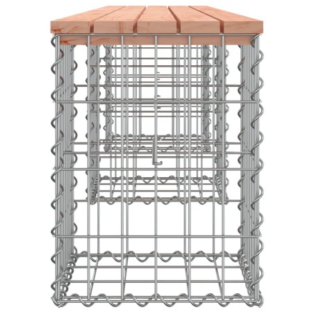 Градинска пейка дизайн габион 203x31x42 см дугласко дърво масив
