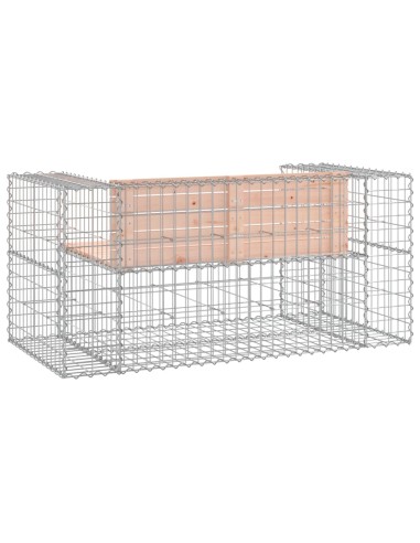 Градинска пейка габион 143x71x65,5 см дугласко дърво масив