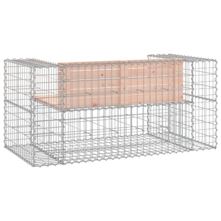 Градинска пейка габион 143x71x65,5 см дугласко дърво масив