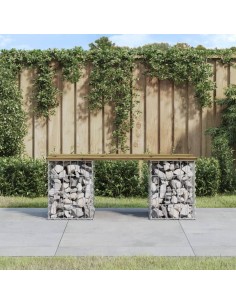 Градинска пейка габионен дизайн 103x31x42 см импрегниран бор