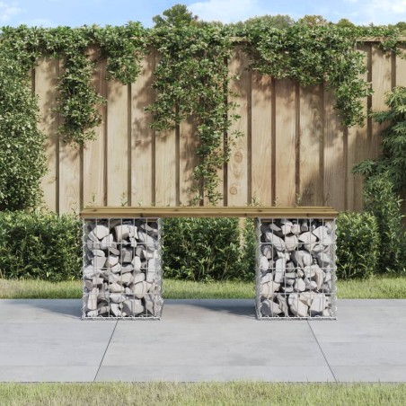 Градинска пейка габионен дизайн 103x31x42 см импрегниран бор