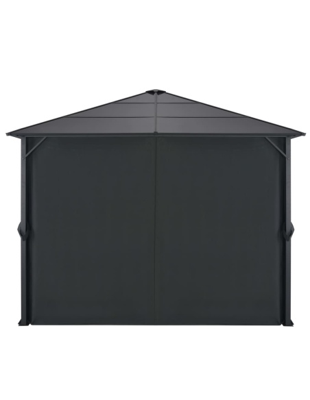 Шатра с пердета, алуминий, 3x3 м, черна