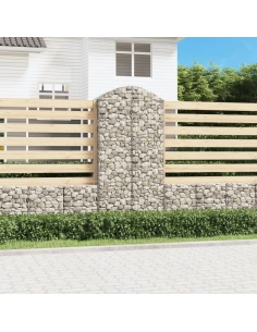 Дъговидна габионна кошница 100x50x200/220 см поцинковано желязо
