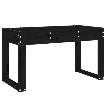 Градинска пейка, черна, 80x38x45 см, борово дърво масив
