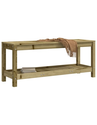 Градинска пейка габионен дизайн 108x35x45 см импрегниран бор