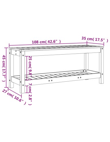 Градинска пейка габионен дизайн 108x35x45 см импрегниран бор