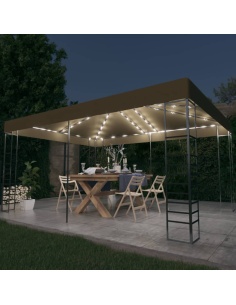 Шатра с LED светещи стрингове, 3х4 м, антрацит
