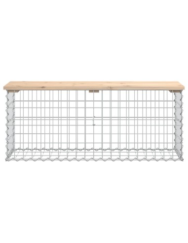 Градинска пейка дизайн габион 103x31,5x42 см борово дърво масив