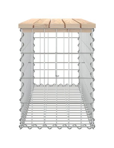 Градинска пейка дизайн габион 103x31,5x42 см борово дърво масив