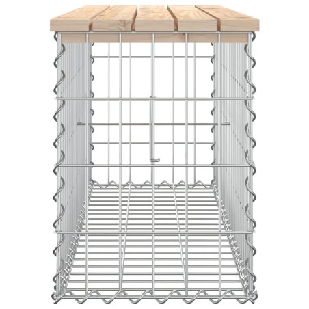 Градинска пейка дизайн габион 103x31,5x42 см борово дърво масив