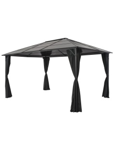Шатра с пердета, алуминий, 4x3x2,6 м, черна