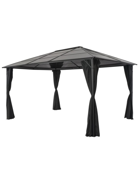 Шатра с пердета, алуминий, 4x3x2,6 м, черна