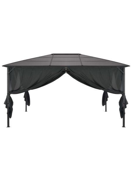 Шатра с пердета, алуминий, 4x3x2,6 м, черна