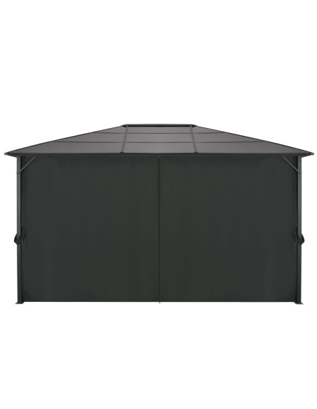 Шатра с пердета, алуминий, 4x3x2,6 м, черна