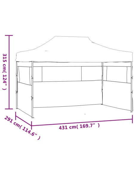 Сгъваема шатра с 3 стени, 3x4,5 м, антрацит
