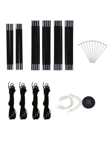 Парти шатра с LED и 4 стени, 3,6x3,6x2,3 м, зелена