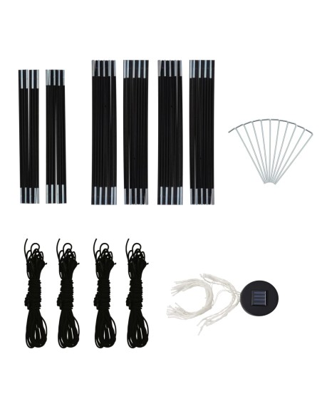 Парти шатра с LED и 4 стени, 3,6x3,6x2,3 м, зелена