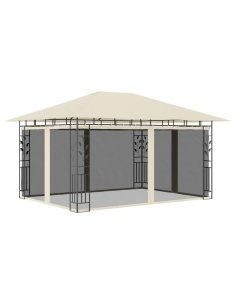Шатра с мрежа против комари, 4x3x2,73 м, кремава, 180 г/м²