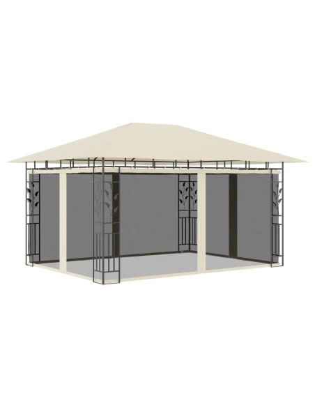 Шатра с мрежа против комари, 4x3x2,73 м, кремава, 180 г/м²