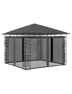 Шатра с мрежа против комари, 3x3x2,73 м, антрацит, 180 г/м²