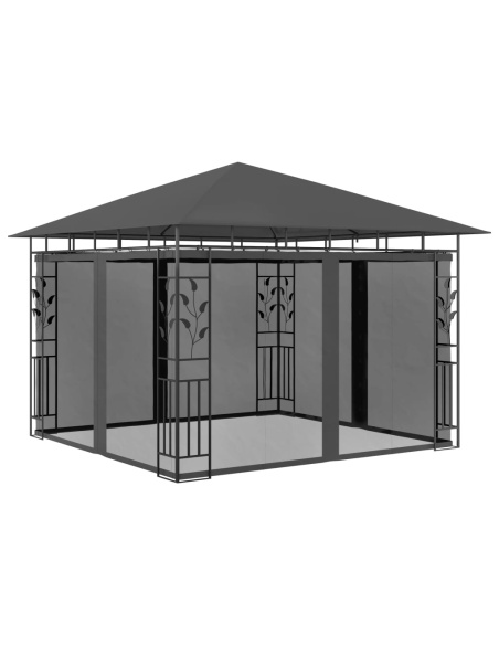 Шатра с мрежа против комари, 3x3x2,73 м, антрацит, 180 г/м²
