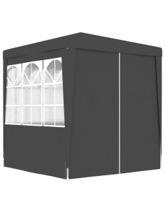 Професионална парти шатра със стени 2x2 м антрацит 90 г/м²