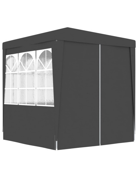 Професионална парти шатра със стени 2x2 м антрацит 90 г/м²