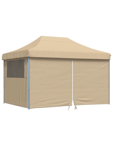 Сгъваема парти шатра pop-up с 4 странични стени бежова