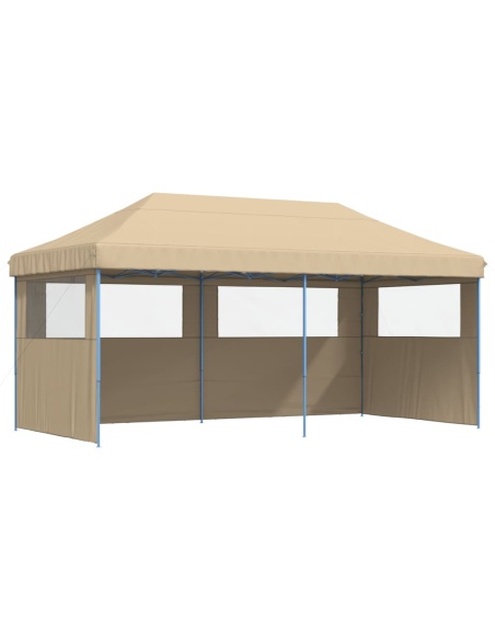 Сгъваема парти шатра pop-up с 3 странични стени бежова