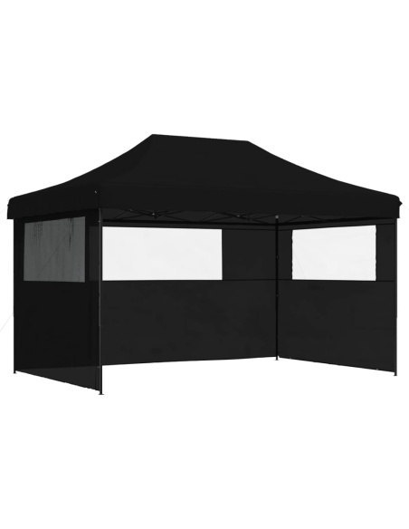 Сгъваема парти шатра pop-up с 3 странични стени черна