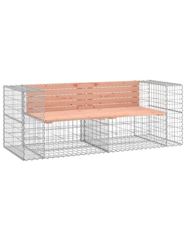 Градинска пейка габион 184x71x65,5 см дугласко дърво масив