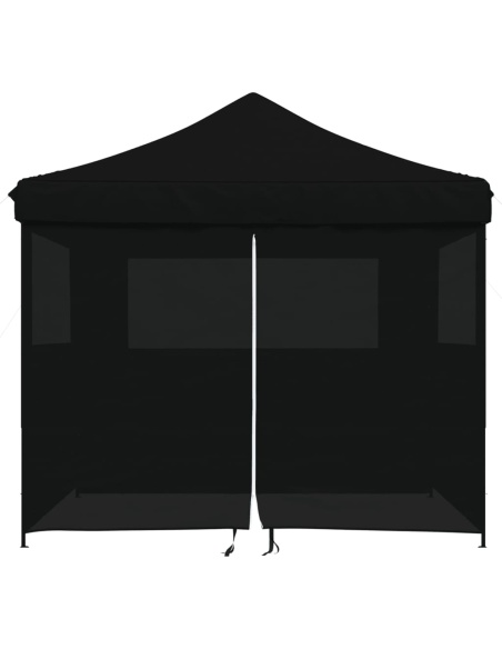 Сгъваема парти шатра pop-up с 4 странични стени черна