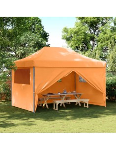 Сгъваема парти шатра pop-up с 4 странични стени оранжева