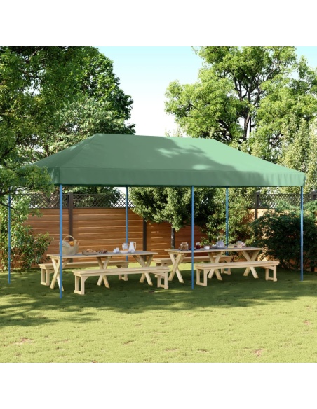 Сгъваема парти шатра, pop-up, зелена, 580x292x315 см