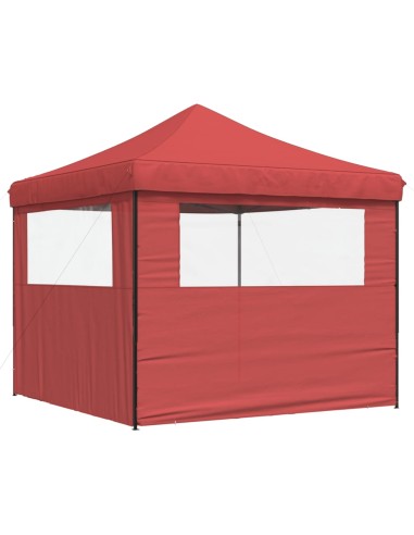 Сгъваема парти шатра pop-up с 2 странични стени бордо