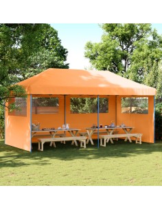 Сгъваема парти шатра pop-up с 3 странични стени оранжева