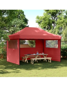 Сгъваема парти шатра pop-up с 3 странични стени бордо