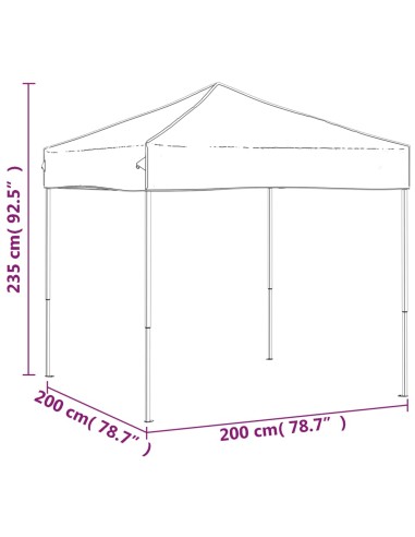 Сгъваема парти палатка, антрацит, 2x2 м