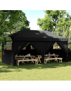Сгъваема парти шатра pop-up с 4 странични стени черна