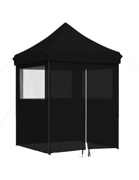 Сгъваема парти шатра pop-up с 4 странични стени черна