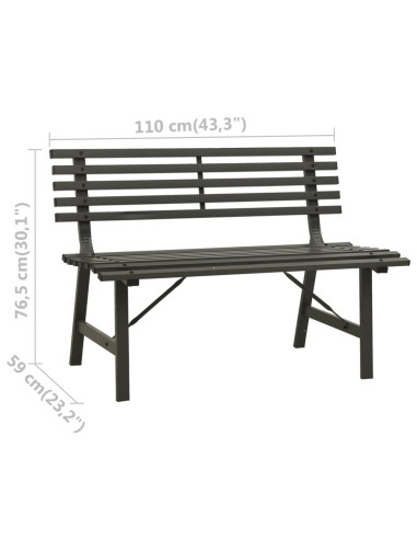 Градинска пейка, 110 см, стомана, черна