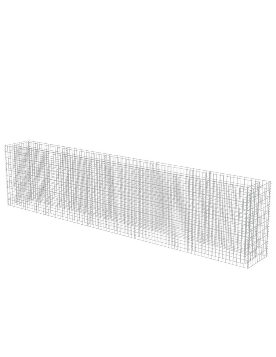 Габион повдигната леха, поцинкована стомана, 450x50x100 cм