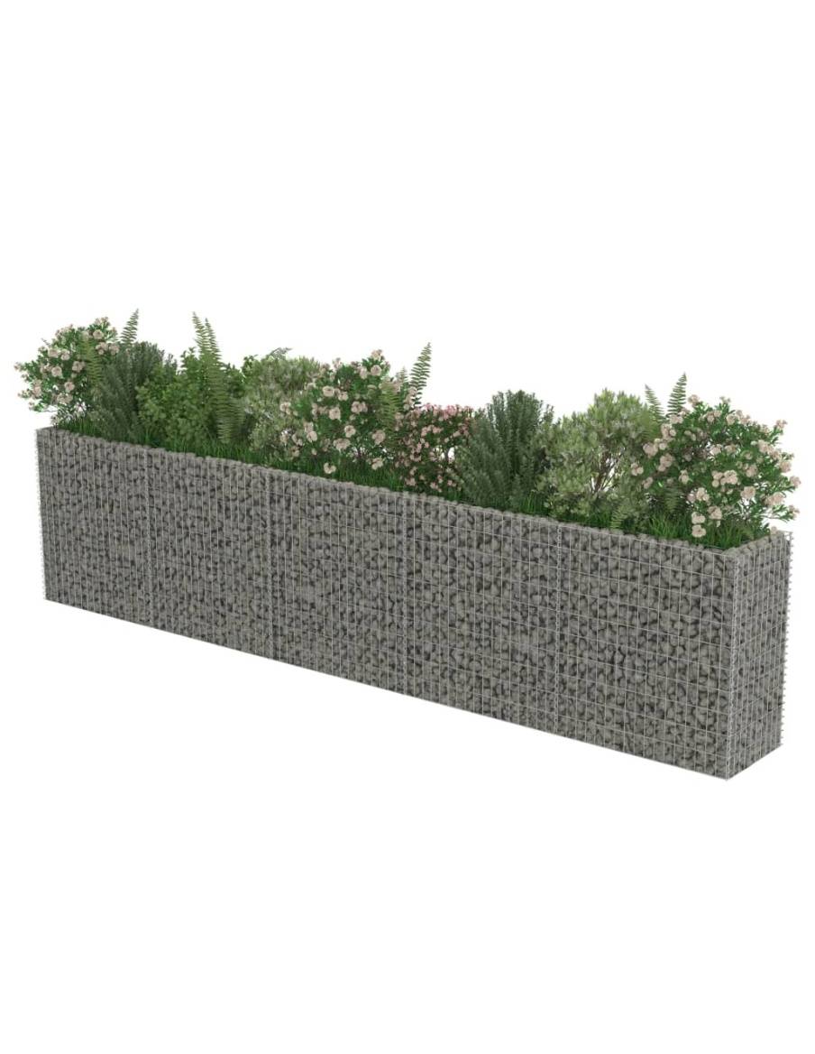 Габион повдигната леха, поцинкована стомана, 450x50x100 cм