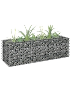 Габион повдигната леха, поцинкована стомана, 90x30x30 cм