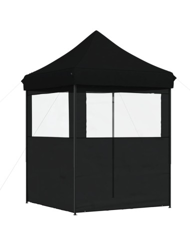 Сгъваема парти шатра pop-up с 2 странични стени черна