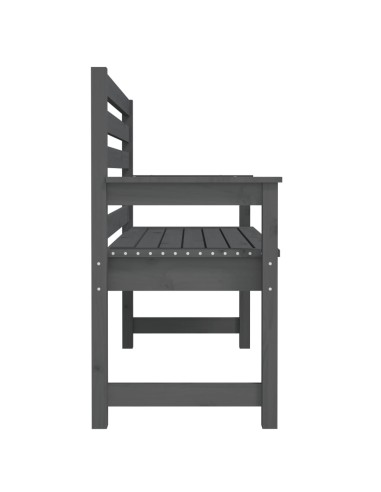 Градинска пейка сива 109x48x91,5 см борово дърво масив