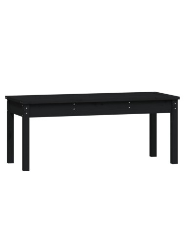 Градинска пейка, черна, 109x44x45 см, борово дърво масив