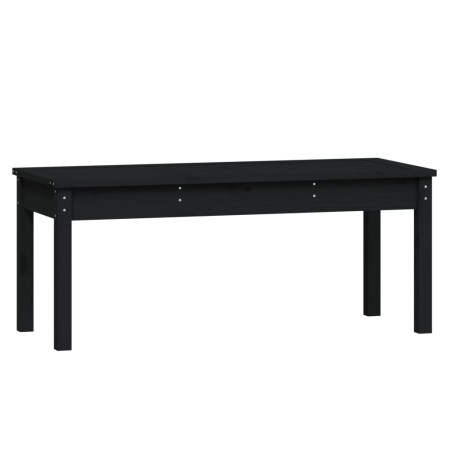 Градинска пейка, черна, 109x44x45 см, борово дърво масив